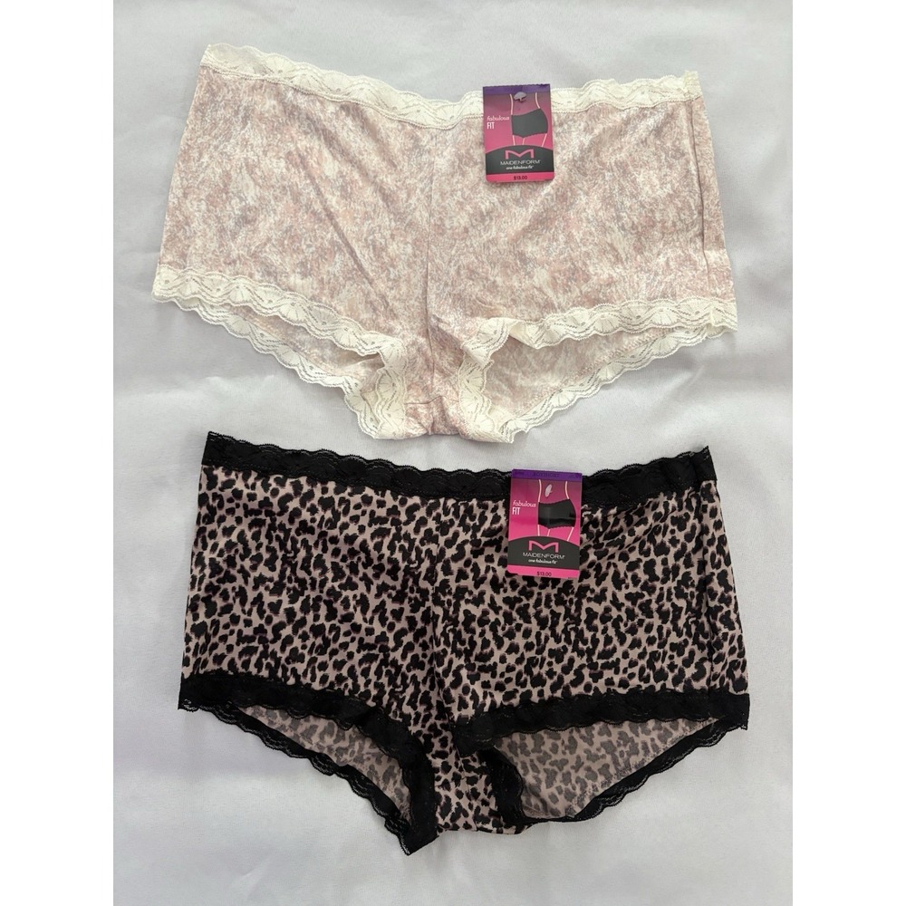 NEW Maidenform One Fab Fit Boyshort Panty 40760 Multicolor Womens 2XLarge 2 Pair